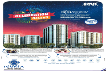 Available 2, 3 & 4 BHK @ 6030 per sq.ft at SMR Vinay Iconia in Hyderabad